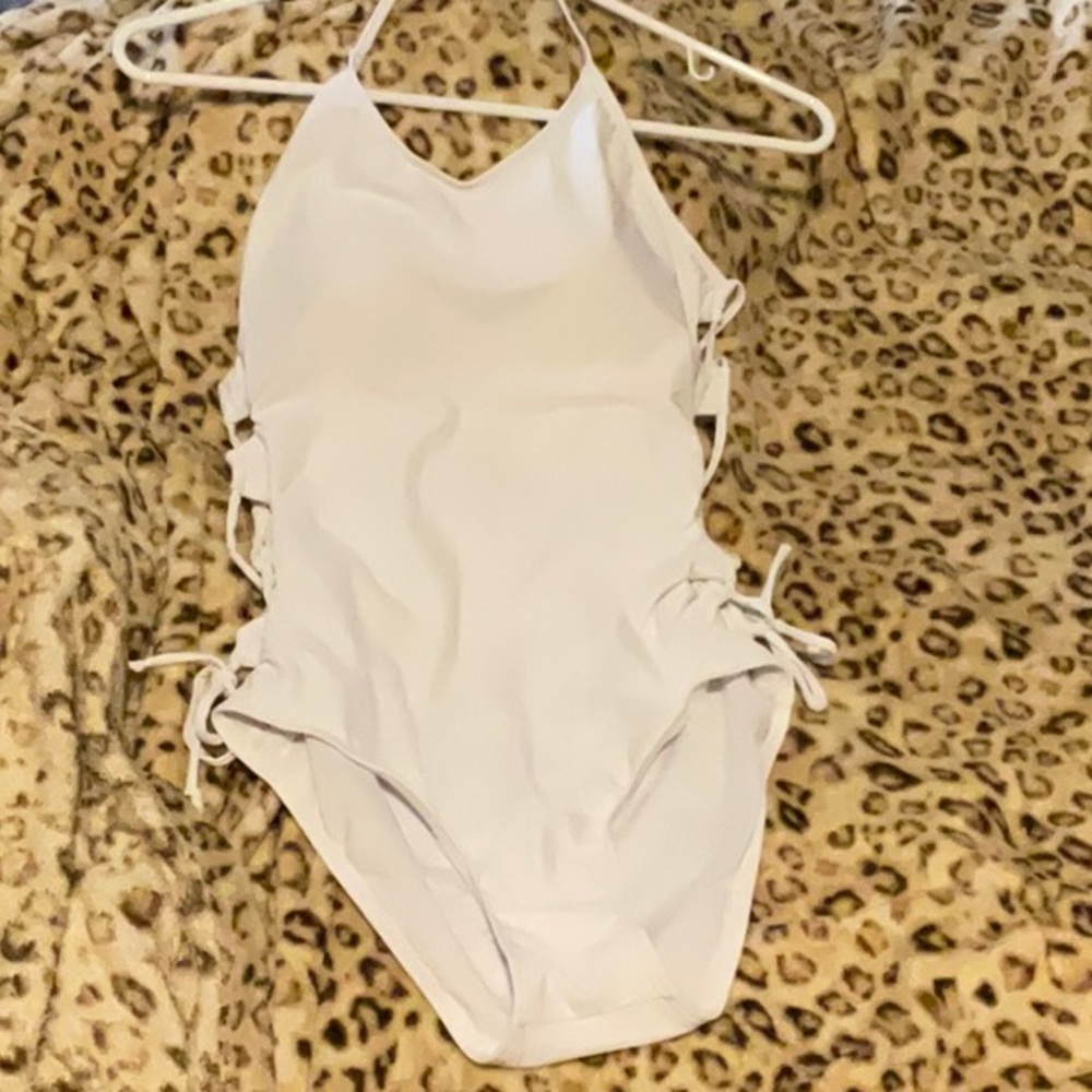 White one piece swim suit, Size S.